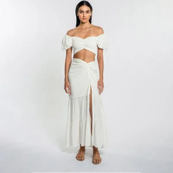 Peixoto Valentina Maxi Skirt in White - Size L