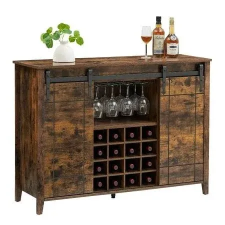 IDEALHOUSE Farmhouse Coffee Bar Cabinet