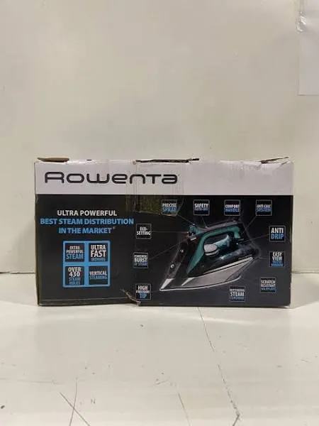 Rowenta Steam Iron, Steamforce Black /Teal