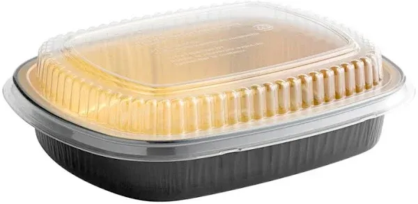 Aluminum Closeable Containers 47 oz Black/Gold 50/Carton