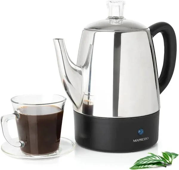 Electric Percolator Coffee Pot Stainless Steel Coffee Maker Electric Pot 4 Cups