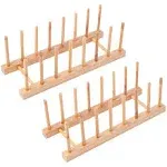 Wevapers 2Pack Bamboo Wooden Dish Rack