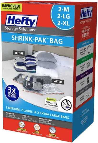 Hefty - HFT-7052463-2 - Shrink-Pak Clear Vacuum Cube Storage Bags