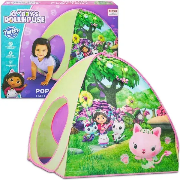 Gabby's Dollhouse Pop Up Tent for Kids - Bundle with Gabby's Dollhouse Play Tent for Girls Plus Stickers, More | Gabby's Dollhouse Pop Up Play Tent for Girls, Toddlers