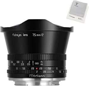 TTArtisan 7.5mm F2.0 APS-C Large Aperture Cameras Lens Fisheye Lens for Fujifilm X Mount Camera X-A1, X-A10, X-A2, X-A3, X-A5, X-A7, X-M1, X-M2, X-H1, X-T1, X-T10, X-T2