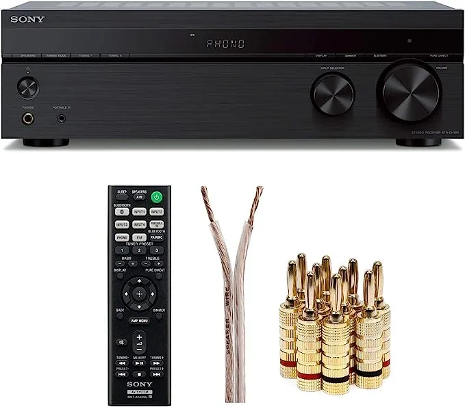 Sony Strdh190 2-Ch Stereo Receiver with Phono Inputs and Bluetooth Bundle