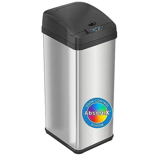 SoftStep 16 Gal. Stainless Steel Step Trash Can and Recycle Bin Combo Unit with Removable Inner Bins for Kitchen, Office