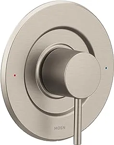 Moen Align Brushed Nickel Pressure Balancing Modern Tub and Shower Trim Kit, Featuring Bathroom Shower Lever Handle for Temperature Adjustment, Shower Faucet Handle (Posi-Temp Valve Required), T2191BN 