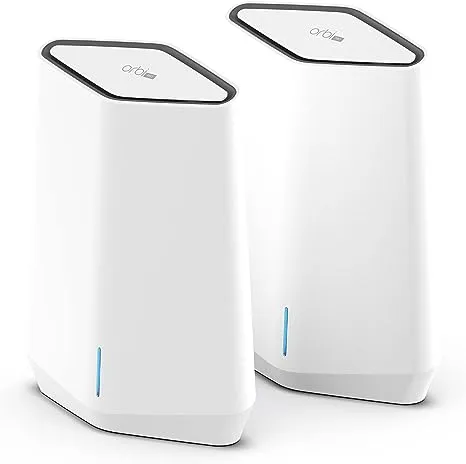 NETGEAR Orbi Pro WiFi 6 Tri-band Mesh System (SXK80) | Router with 1 Satellite Extender for Business or Home | Coverage up to 6,000 sq. ft. and 60+ Devices | AX6000 802.11 AX (up to 6Gbps) (Pack of 2)