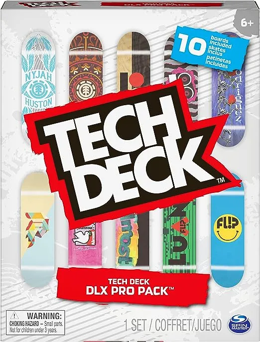 TECH DECK, DLX Pro 10-Pack of Collectible Fingerboards, for Skate Lovers, Kids Toy for Ages 6 and up