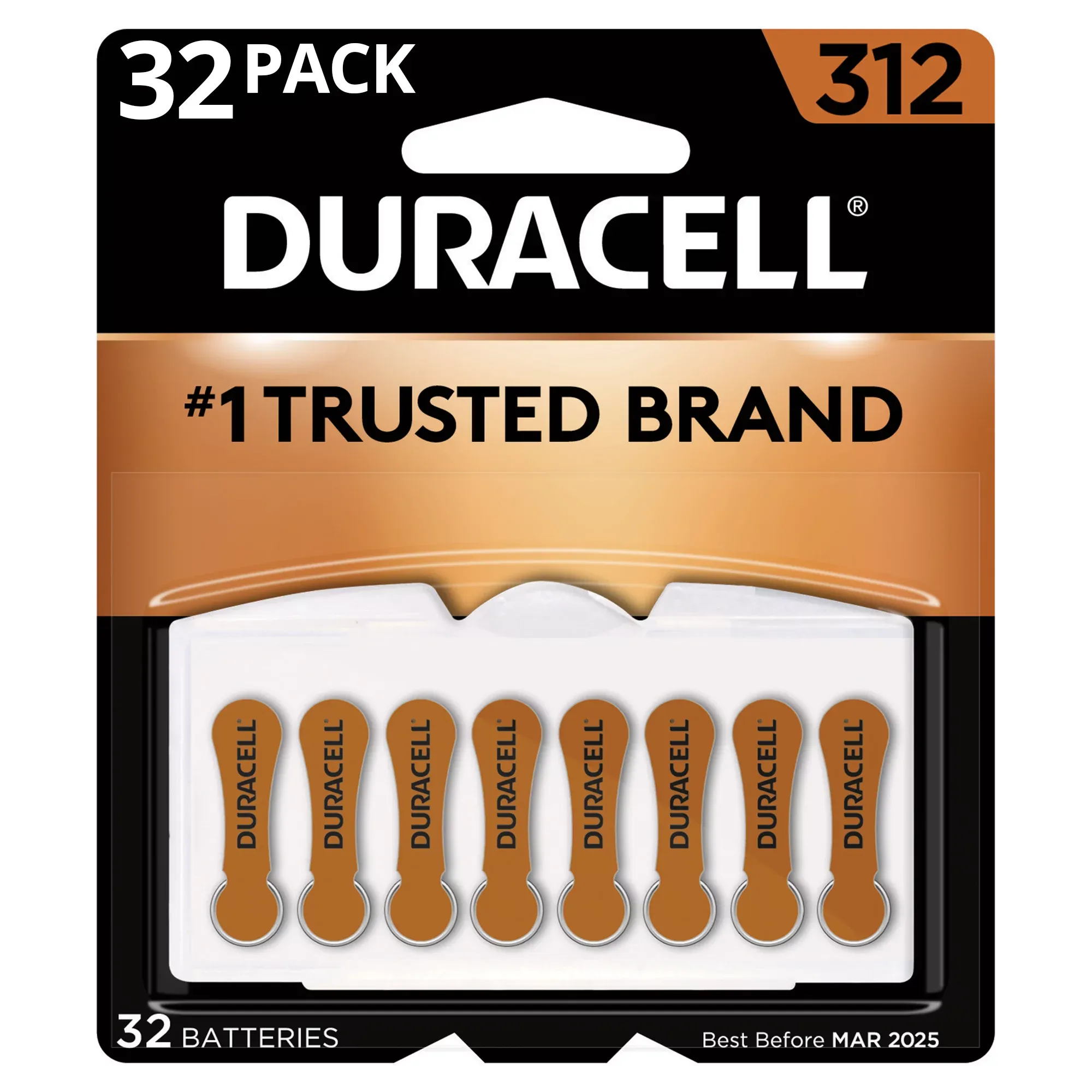 Duracell Hearing Aid Size 312 Batteries, 32 Count