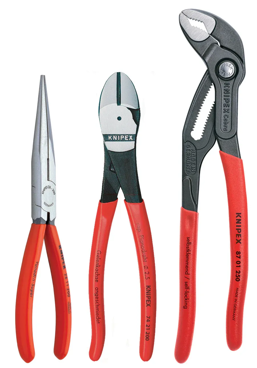 Knipex 3-Piece Universal Set with Cobra Pliers