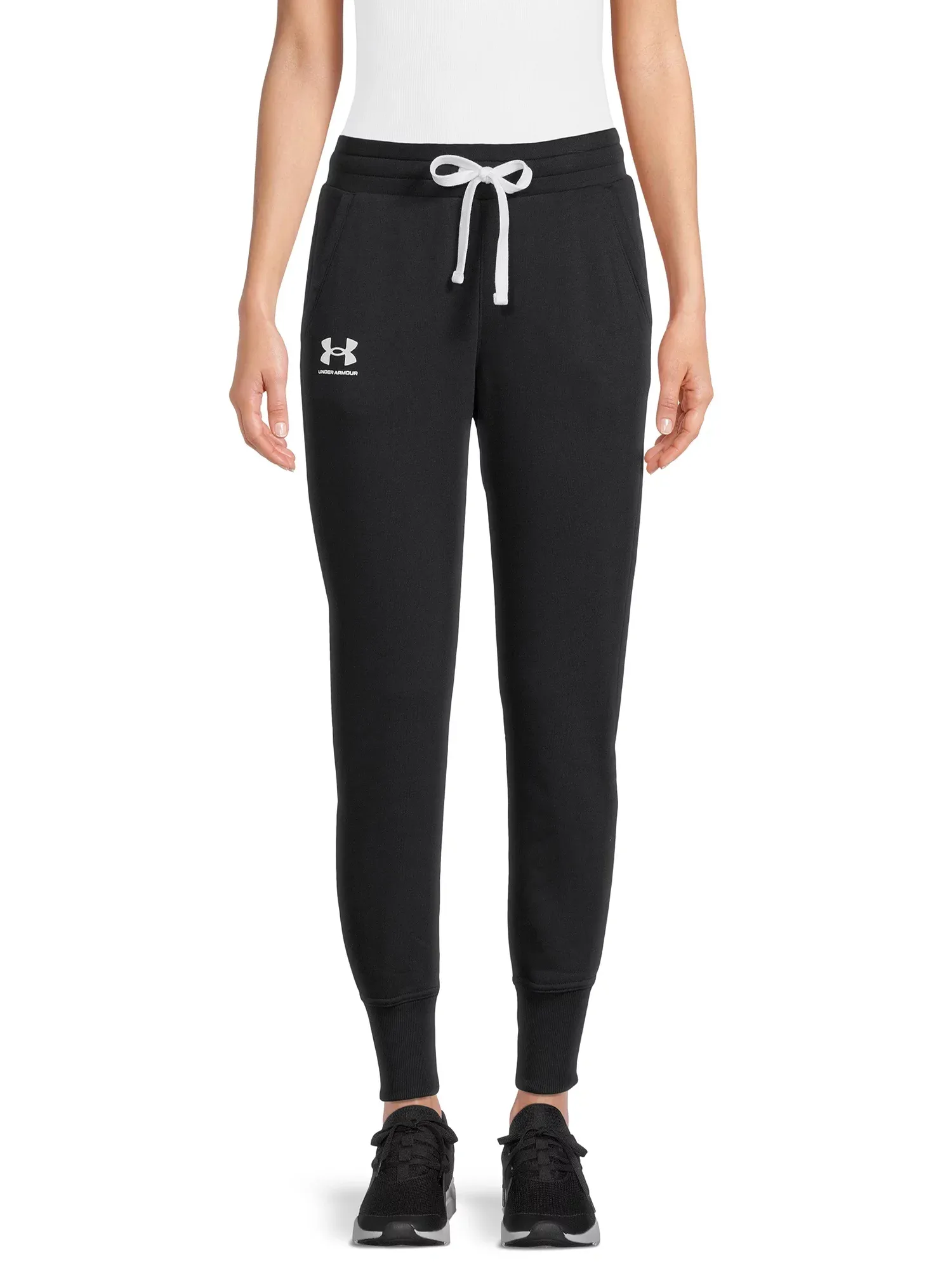 Under Armour Jogger Women&#039;s Medium Black Rival Fleece New