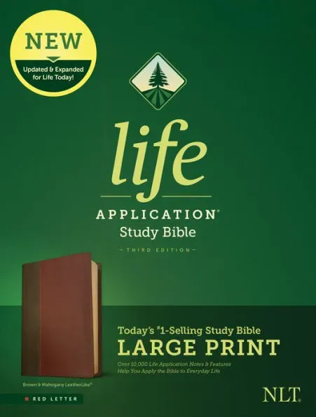 NLT Life Application Study Bible (Third Edition)-RL-Black Genuine Leather Indexed