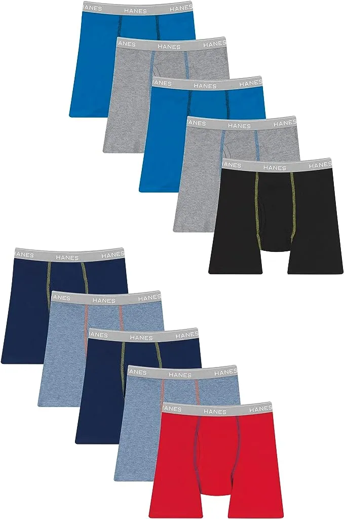 Hanes Boys' and Toddler Underwear, Comfort Flex Waistband Boxer Briefs, Multiple Packs Available