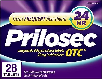 Prilosec OTC Frequent Heartburn Medicine and Acid Reducer Tablets 28 Count (OLD)