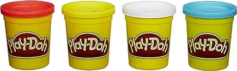 Hasbro Play-Doh 4-Pack of Colors 16 Ounce Total - Red, Yellow, White and Blue