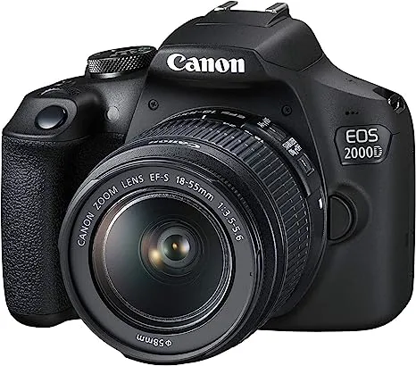 Canon EOS 2000D (Rebel T7) DSLR Camera + 18-55mm III Kit (Renewed)