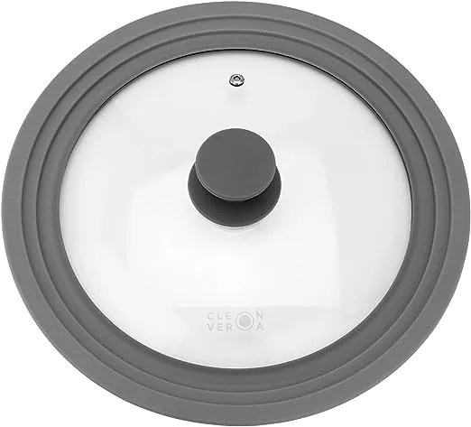 Cleverona Clever Lid, Universal Pot and Pan Lid, Large fits 9.5, 10 and 11 inch Pans, Dark Grey