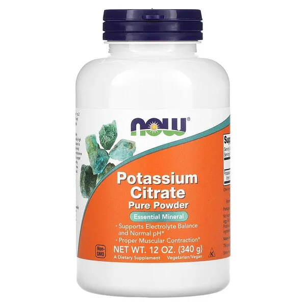 NOW Foods, Citrate de potassium pur en poudre, 340 g