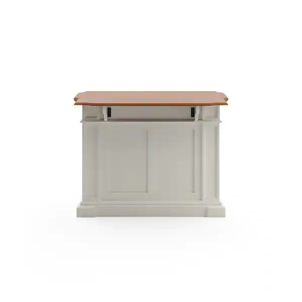 Home Styles White and Oak Finish Large Kitchen Island, White