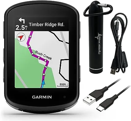 Garmin Edge 540 Solar GPS Cycling Computer, Button Controls, Advanced Navigation with Wearable4U E-Bank Bundle