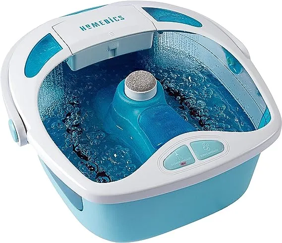 HoMedics Shower Bliss Foot Spa, Shower Massage Water Jets, Pedicure Center with 3 Attachments, Toe-Touch Control, FB-625H