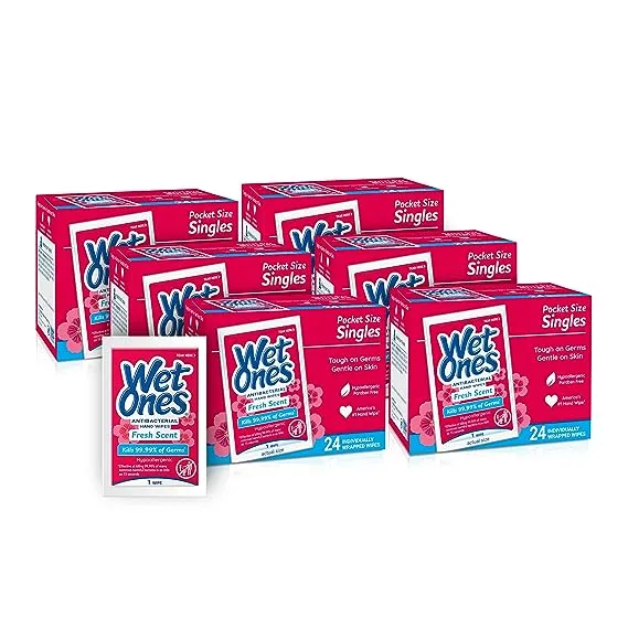 Wet Ones Antibacterial Hand Wipes, 20 Count (Pack of 7)