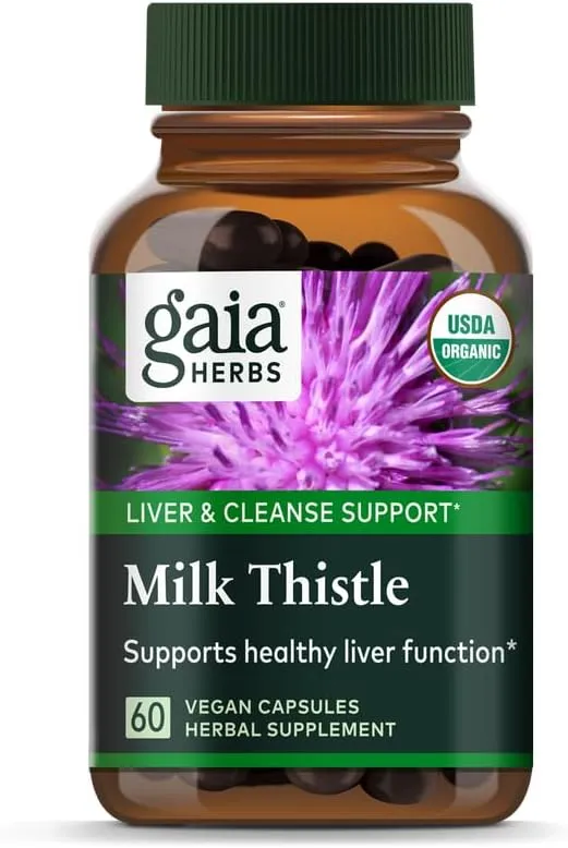 Gaia Herbs Milk Thistle Seed - Liver Supplement & Cleanse Support for Maintaining Healthy Liver Function* - With Milk Thistle Seed Extract - 60 Vegan Liquid Phyto-Capsules (20-Day Supply)