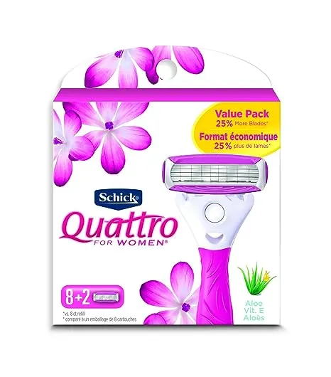 Schick Quattro Ultra Smooth Razor Blade Refills for Women Value Pack, 10 CountSchick Quattro Ultra Smooth Razor Blade Refills for Wom…