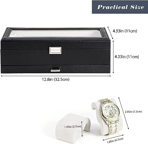 Snapklik.com : ProCase Watch Box for Men, 6 Slot Watch Display Case