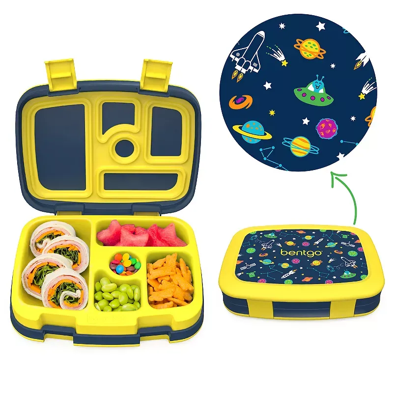 Bentgo Kids Prints Leak-Proof, 5-Compartment Bento-Style Kids Lunch Box - Tropical