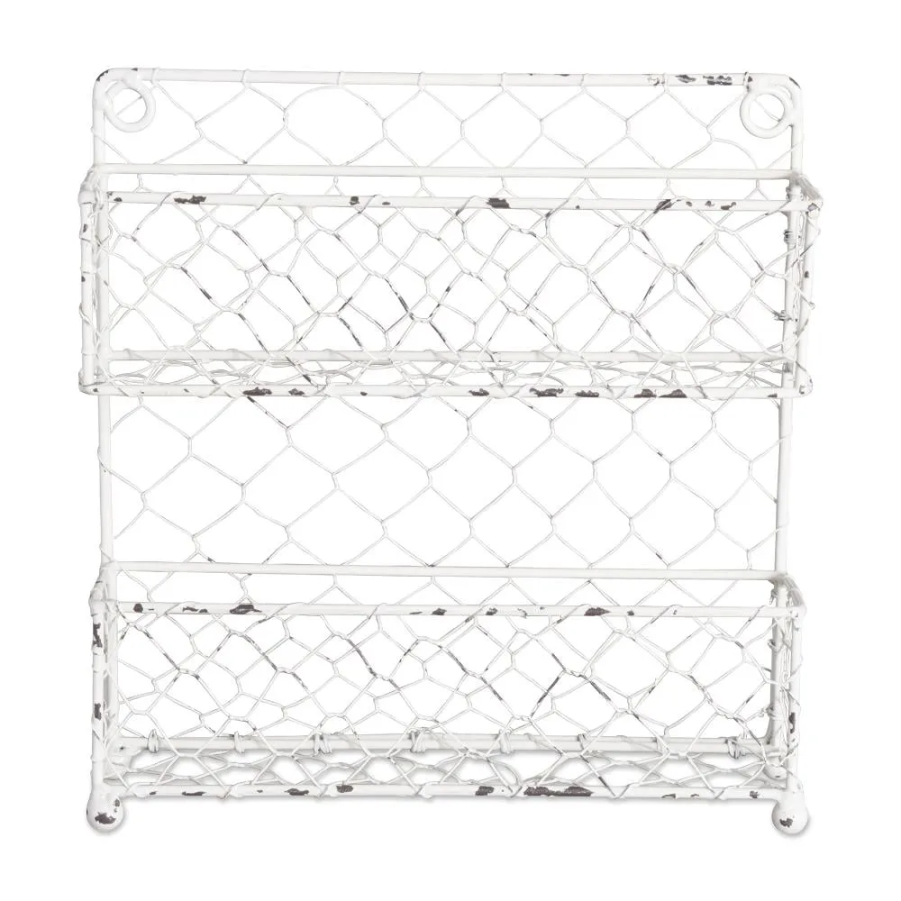 DII 2 Row Chicken Wire Spice Rack Antique White - Contemporary - Spice Jars And Spice Racks - by VirVentures | Houzz