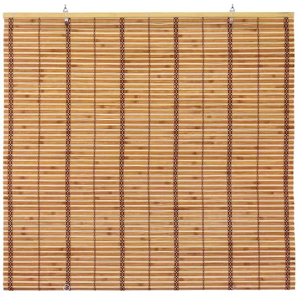 Burnt Bamboo Cordless Window Shade - Two-Tone Honey 72" W