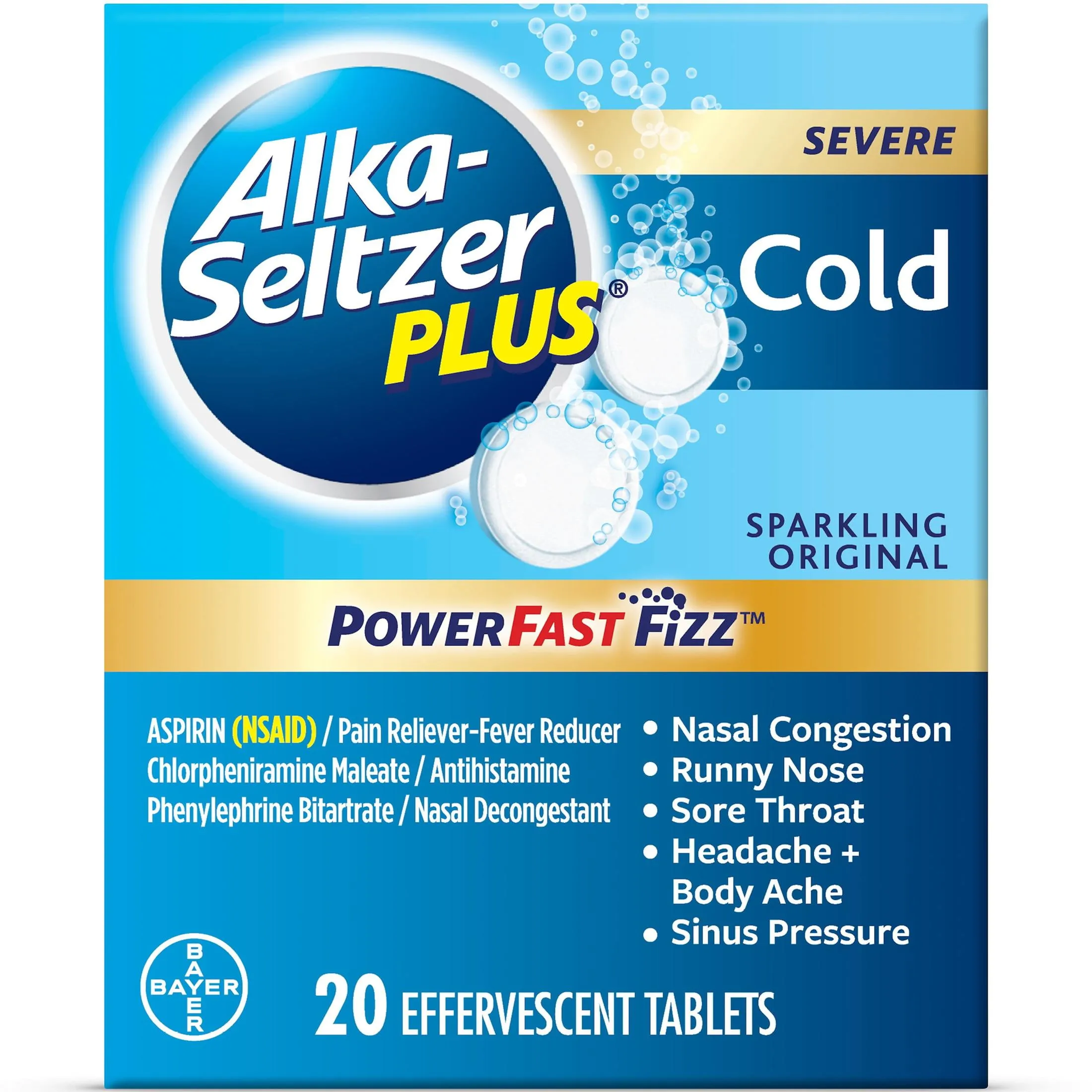 Alka-Seltzer Plus Severe Cold PowerFast Fizz Day & Night Tablets 24 ct