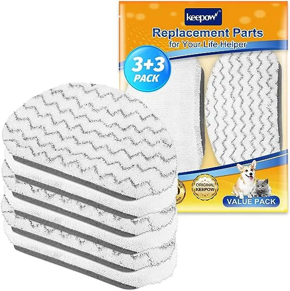 KEEPOW Steam Mop Pads Replacement for Bissell Powerfresh Steam Mop 1940 1544 1440 Series, 19401, 1544A, 1440, 1940W, 19404, 1806, 1940A, 5938, 19408, 1940Q, 6Packs