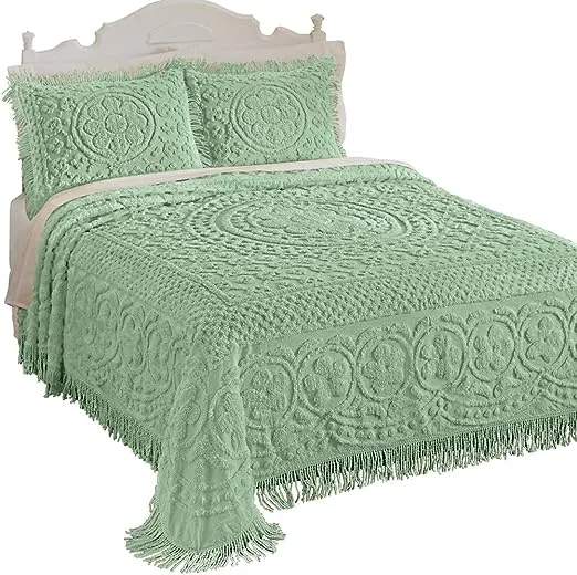 Calista Chenille Bedspread with Fringe Border