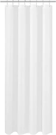 N&Y HOME Fabric Shower Curtain Liner Long Stall Size 48 x 78 inches, Hotel Quality, Washable, Water Repellent, White Bathroom Curtains with Grommets, 48x78N&Y HOME Fabric Shower Curtain Liner Long Stall Size 48 x 78 inches, Hotel Quality, Washable, Water