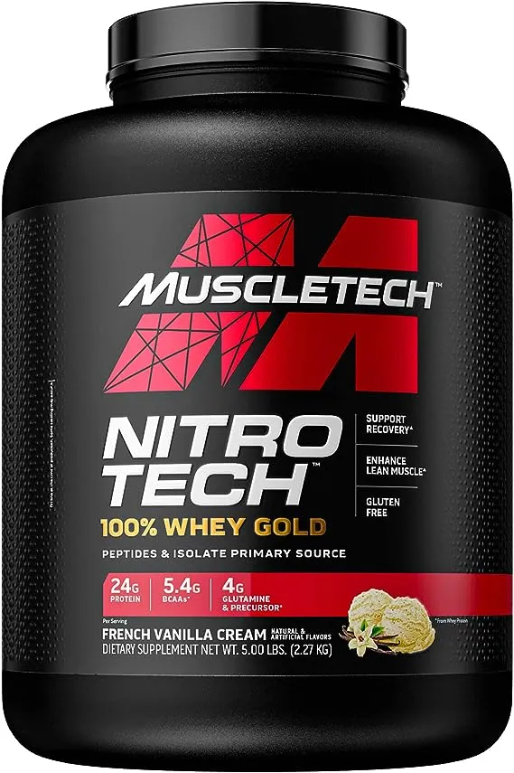 Nitro Tech 100% Whey Gold Protein Powder 5.0 lbs - PICK FLAVOR