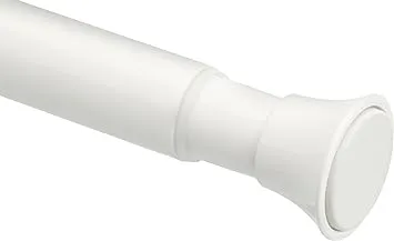 Amazon Basics Adjustable Tension Curtain Rod, 78-108" Width - White, Classic Finial