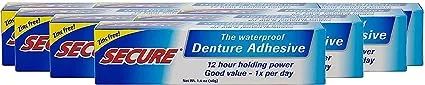 Secure Denture Adhesive 12HR Holding Power, Zinc-Free, 1.4 oz