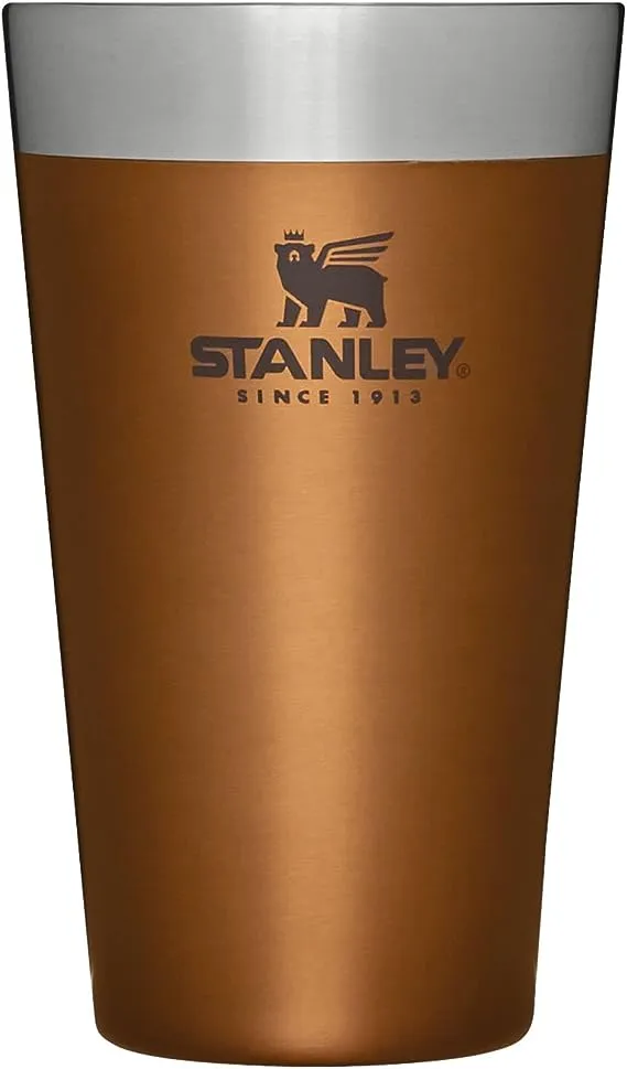 STANLEY Adventure Inulsated Stacking Beer Pint Glass, 16oz Stainless Steel Double Wall Rugged Metal Drinking Tumbler