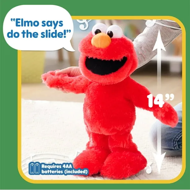 Just Play Sesame Street Elmo Slide Plush, Officially Licensed Kids Toys for Ages 2 Up