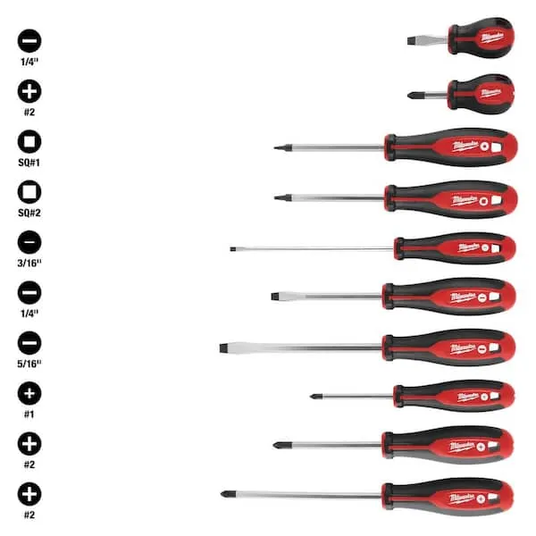 Phillips/Slotted Hex Drive Screwdriver Set with Tri-Lobe Handle (6-Piece)