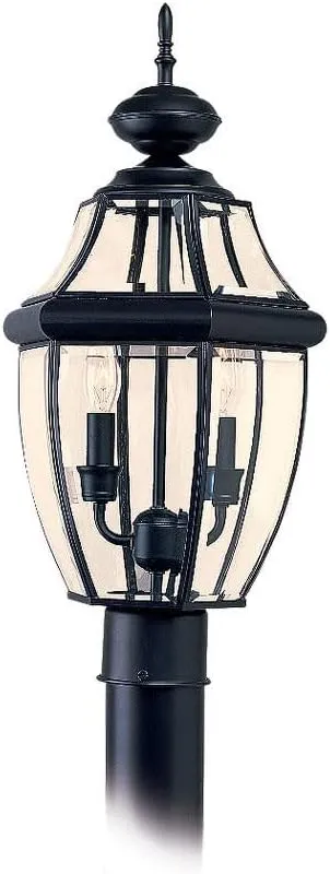 Lancaster Collection - Two Light Outdoor Post Lantern | Finish: Black - 8229-12