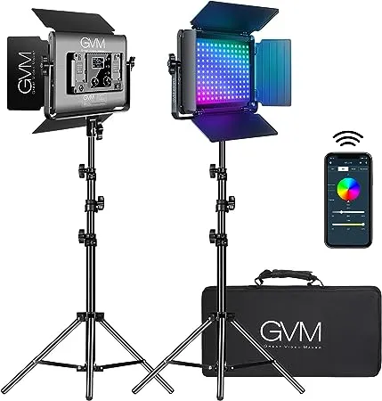 GVM RGB LED Video Light with Lighting Kits, 680Rs 50W LED Panel, Conference