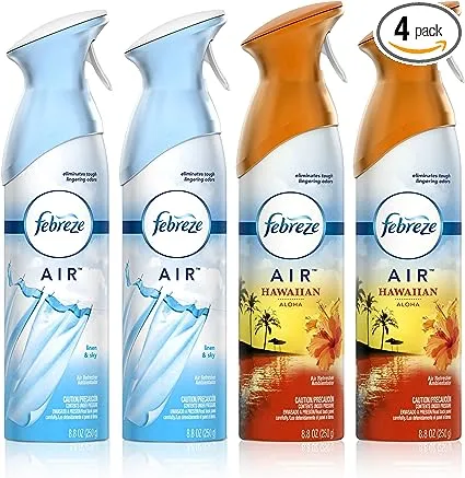 Febreze Air Freshener Hawaiian Aloha and Ocean (4 Count) Must have Spray