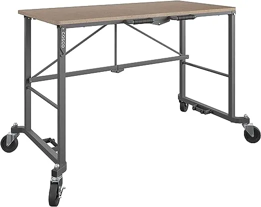 Cosco SmartFold Portable Folding Work Desk with MDF Top ,Gray