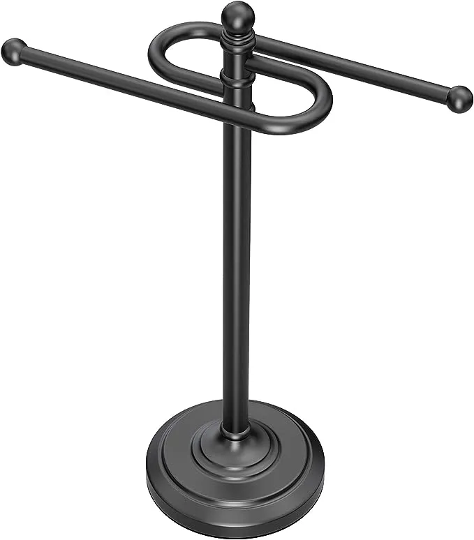 Gatco 1546MX Hand Towel Holder Countertop S-Style Matte Black