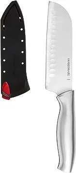 Farberware 5-Inch Santoku Knife with Edgekeeper Self Sharpening Sleeve, Stamped Stainless Steel Handle